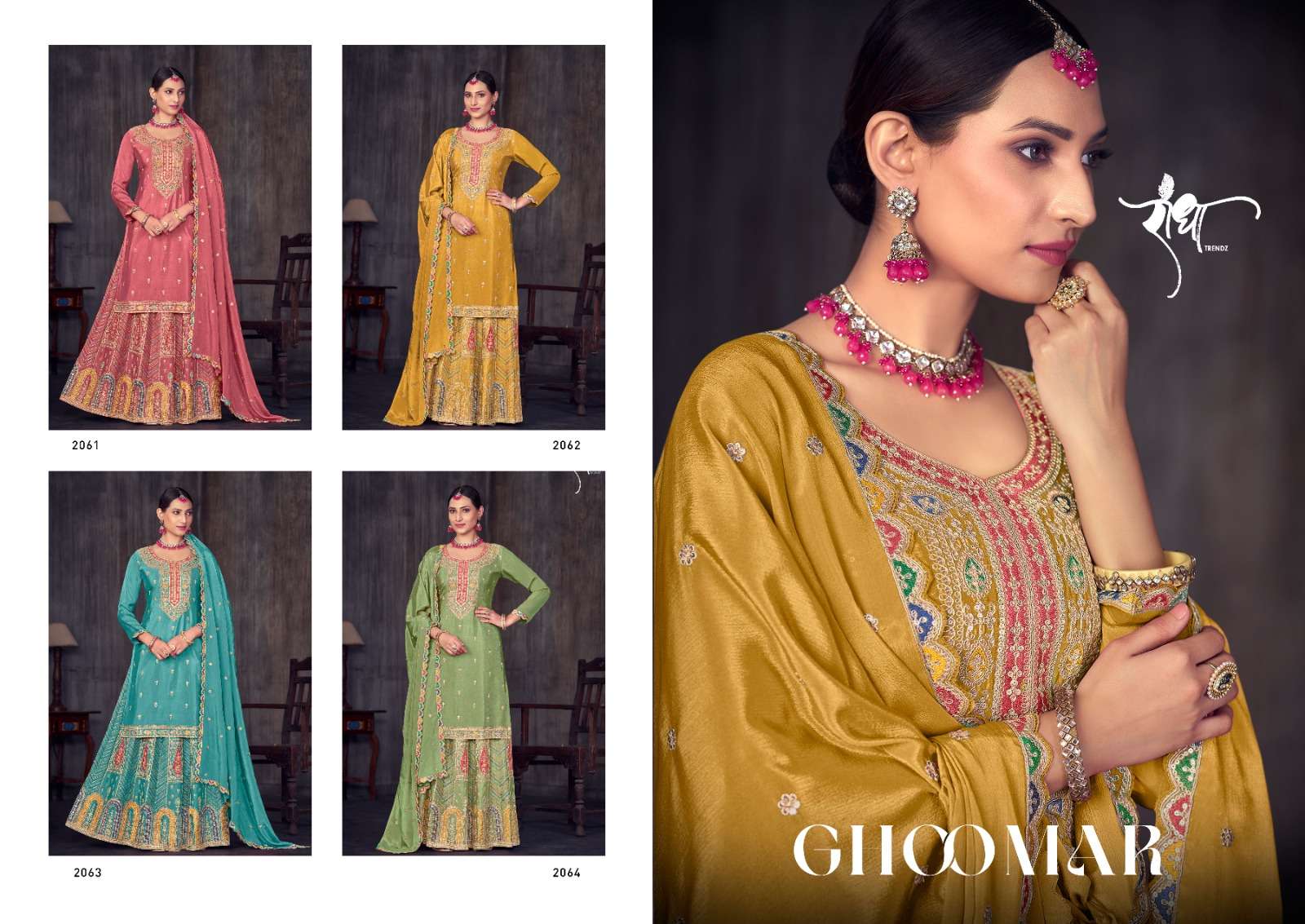 Radha Ghoomar Premium Chinon Designer Salwar Suits Wholesale catalog