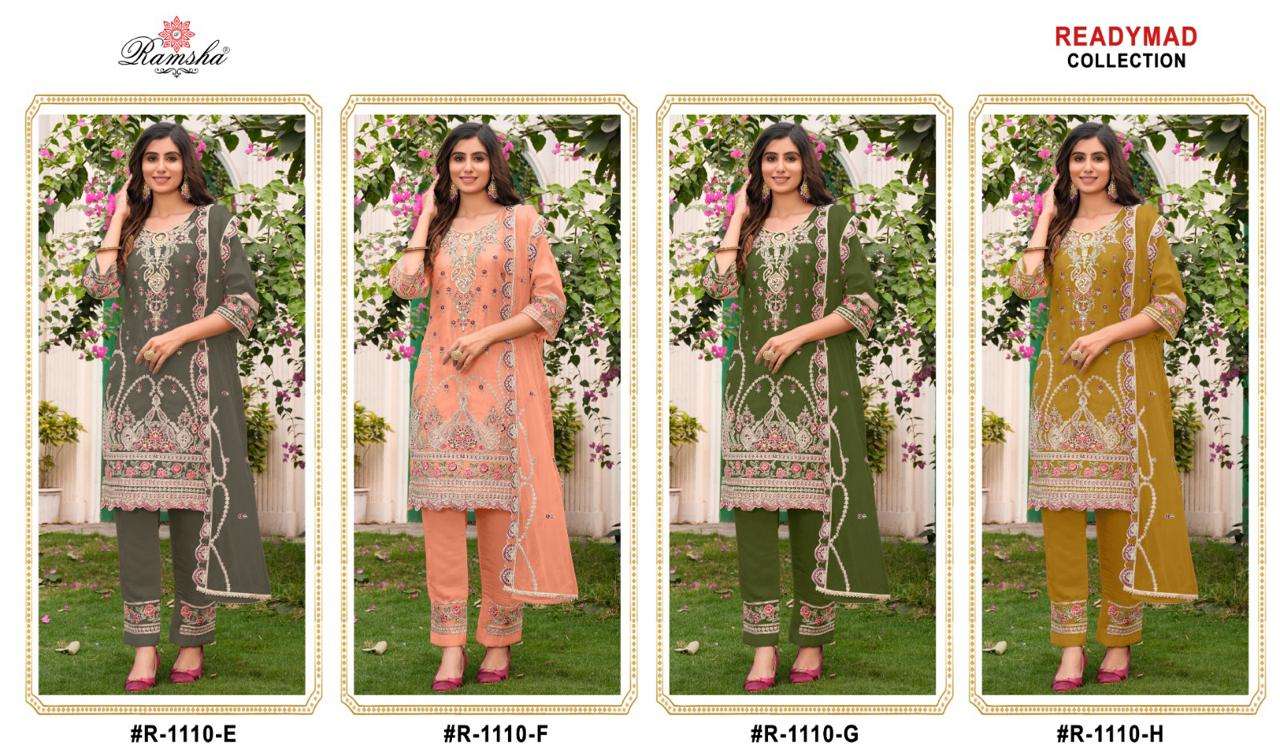 Ramsha R 1110 E To H Pakistani Suits Wholesale catalog
