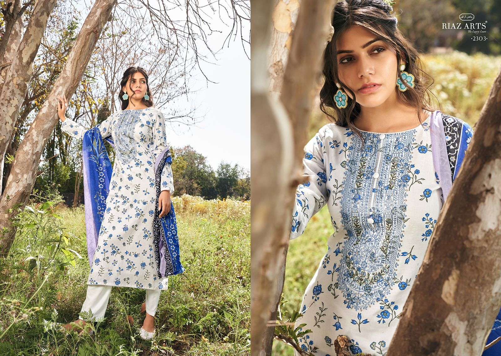 Riaz Arts Khwaab Karachi Lawn Camric Digital Printed Dress Material Wholesale catalog