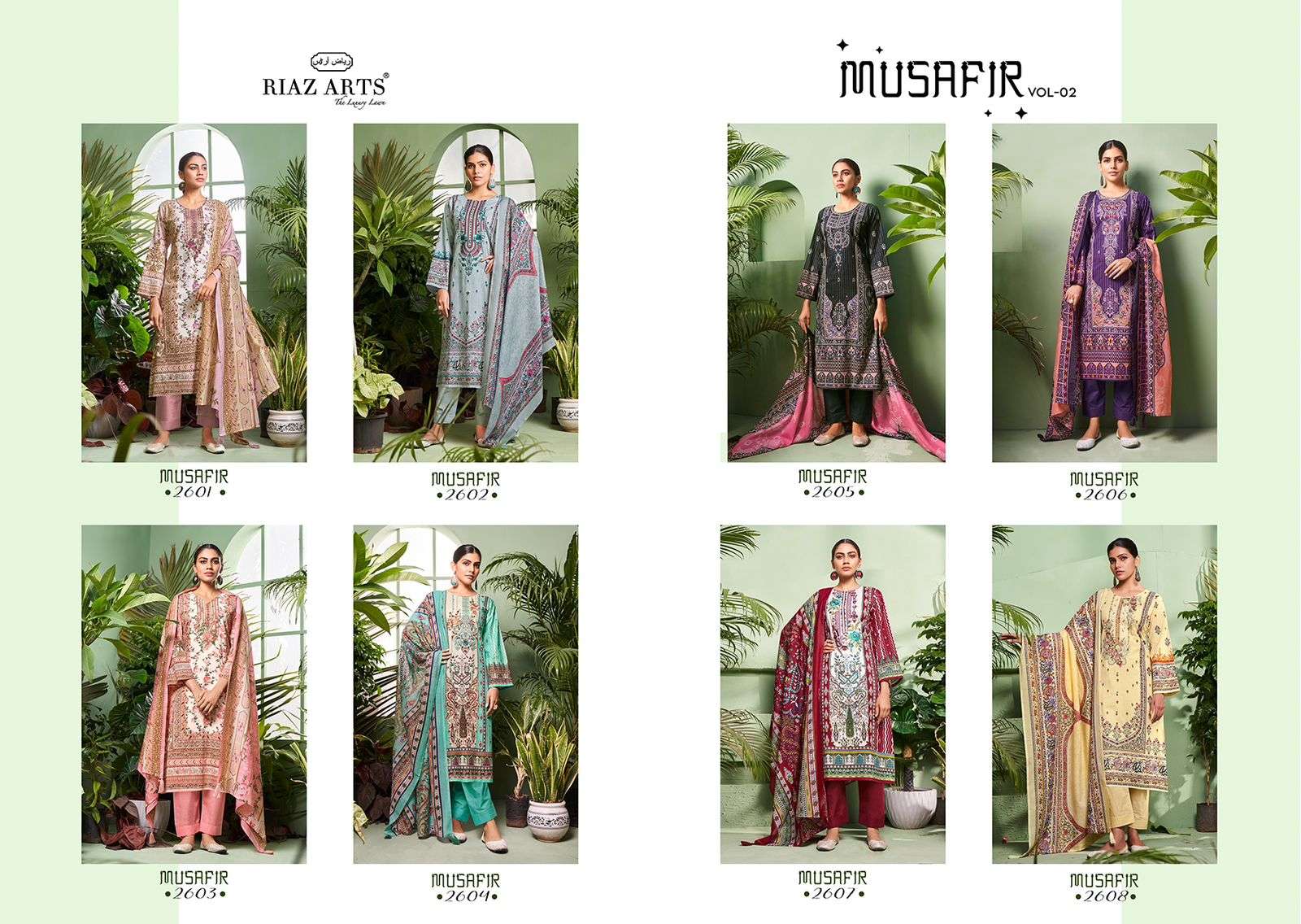 Riaz Arts Musafir Vol 2 Lawn Digital Printed Dress Material Wholesale catalog