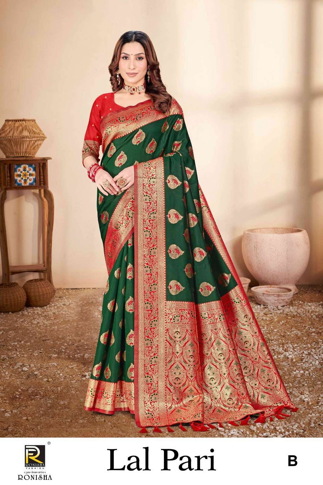 Ronisha Lalpari Banarasi Silk Saree Wholesale catalog