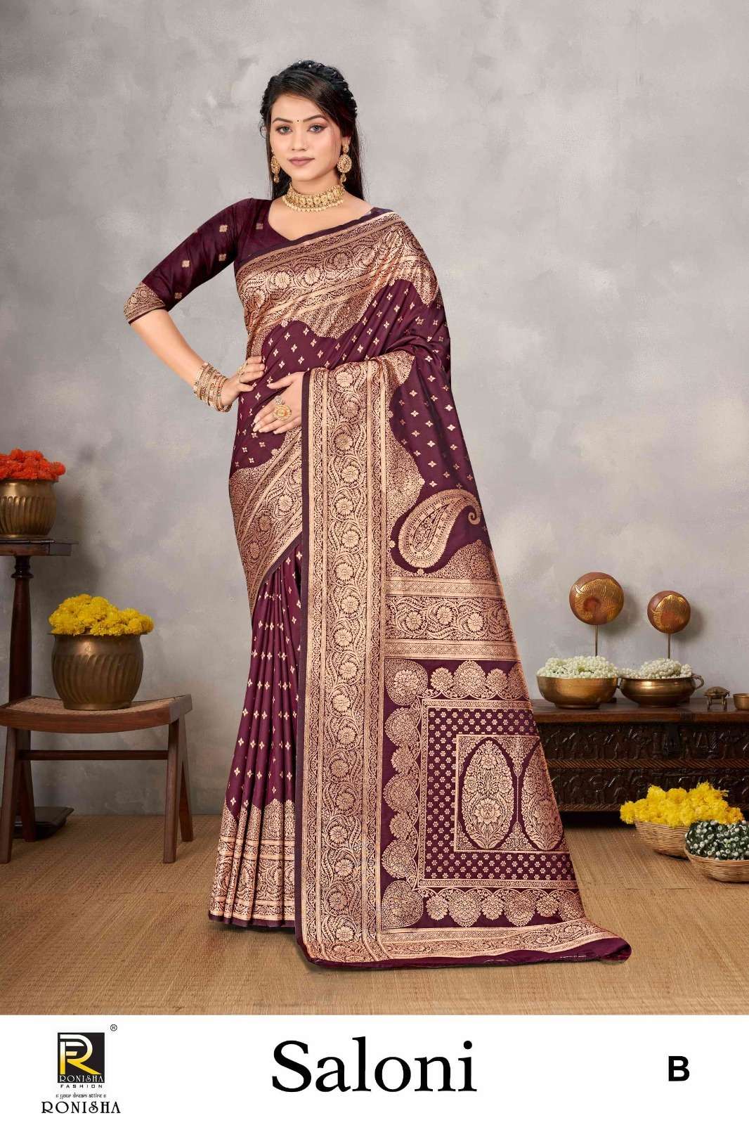 Ronisha Saloni Banarasi Silk Saree Wholesale catalog