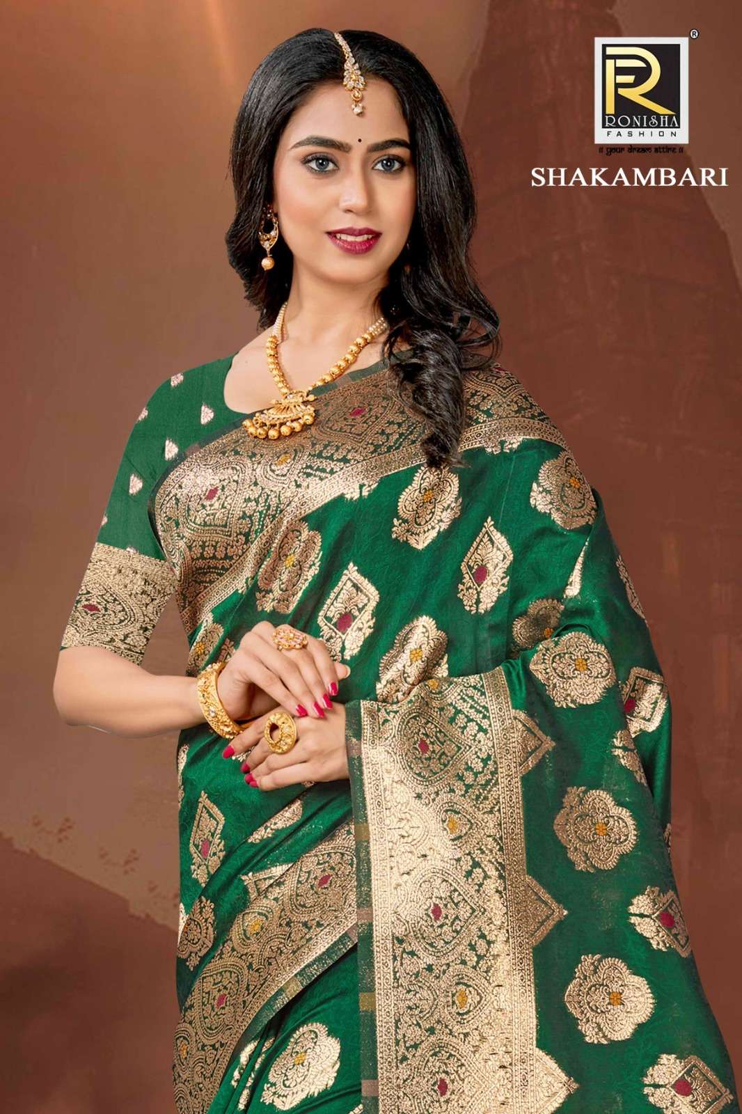 Ronisha Shakambari Banarasi Silk Saree Wholesale catalog