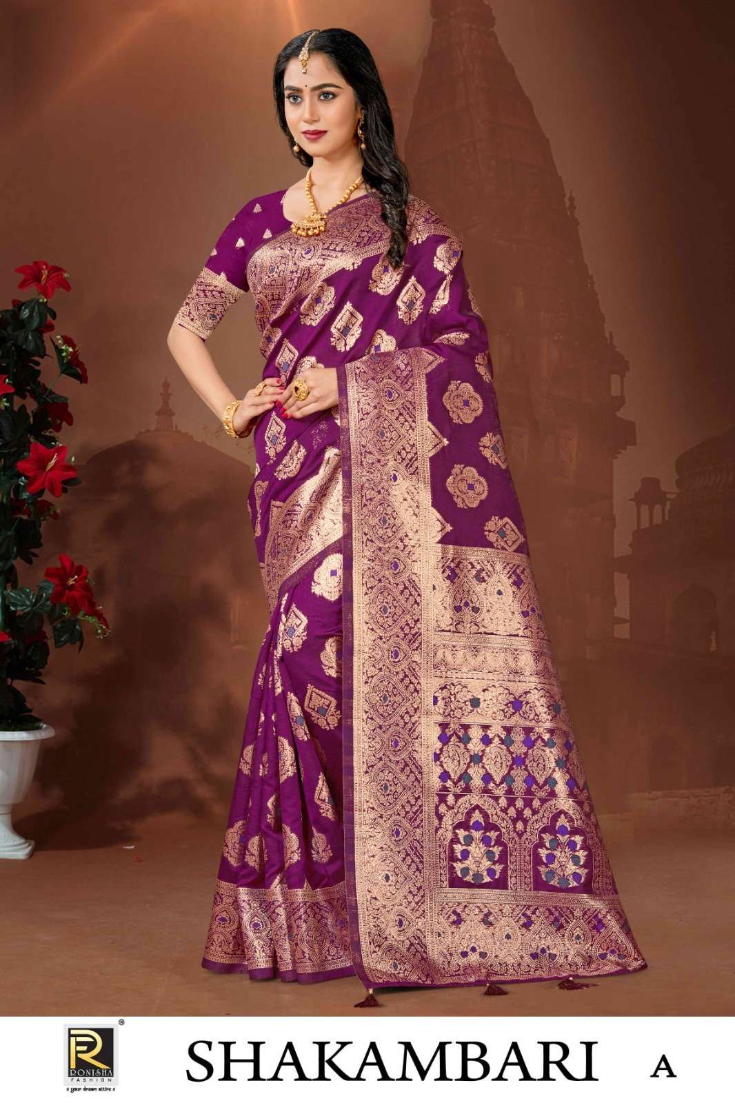Ronisha Shakambari Banarasi Silk Saree Wholesale catalog