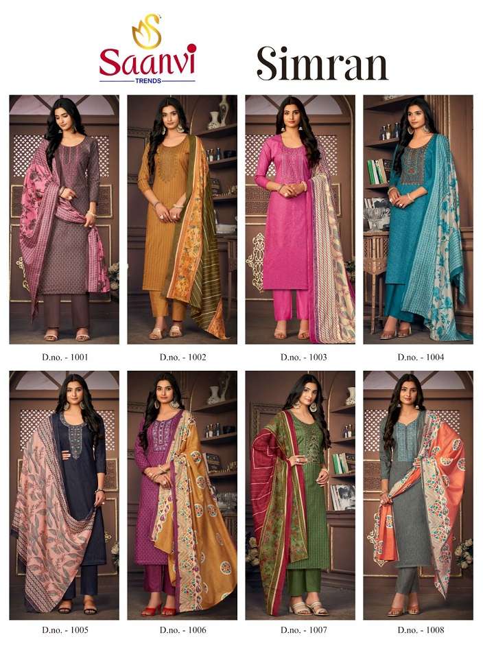 Saanvi Simran Vol 1 Heavy Cotton Dress Material Wholesale catalog
