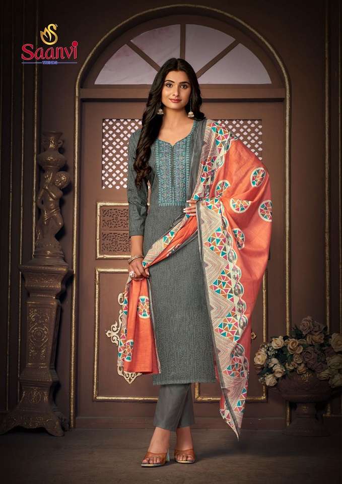 Saanvi Simran Vol 1 Heavy Cotton Dress Material Wholesale catalog