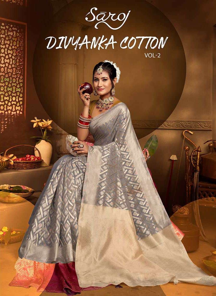 Saroj Divyanka cotton vol.2 Soft cotton saree rich pallu Wholesale catalog  