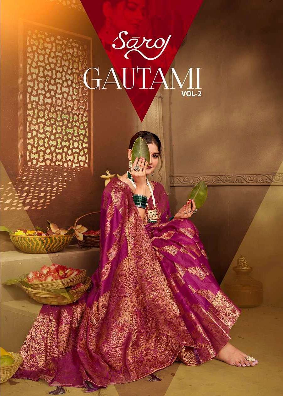 Saroj Gautami vol.2 Soft khadi organza saree Saree Wholesale catalog    