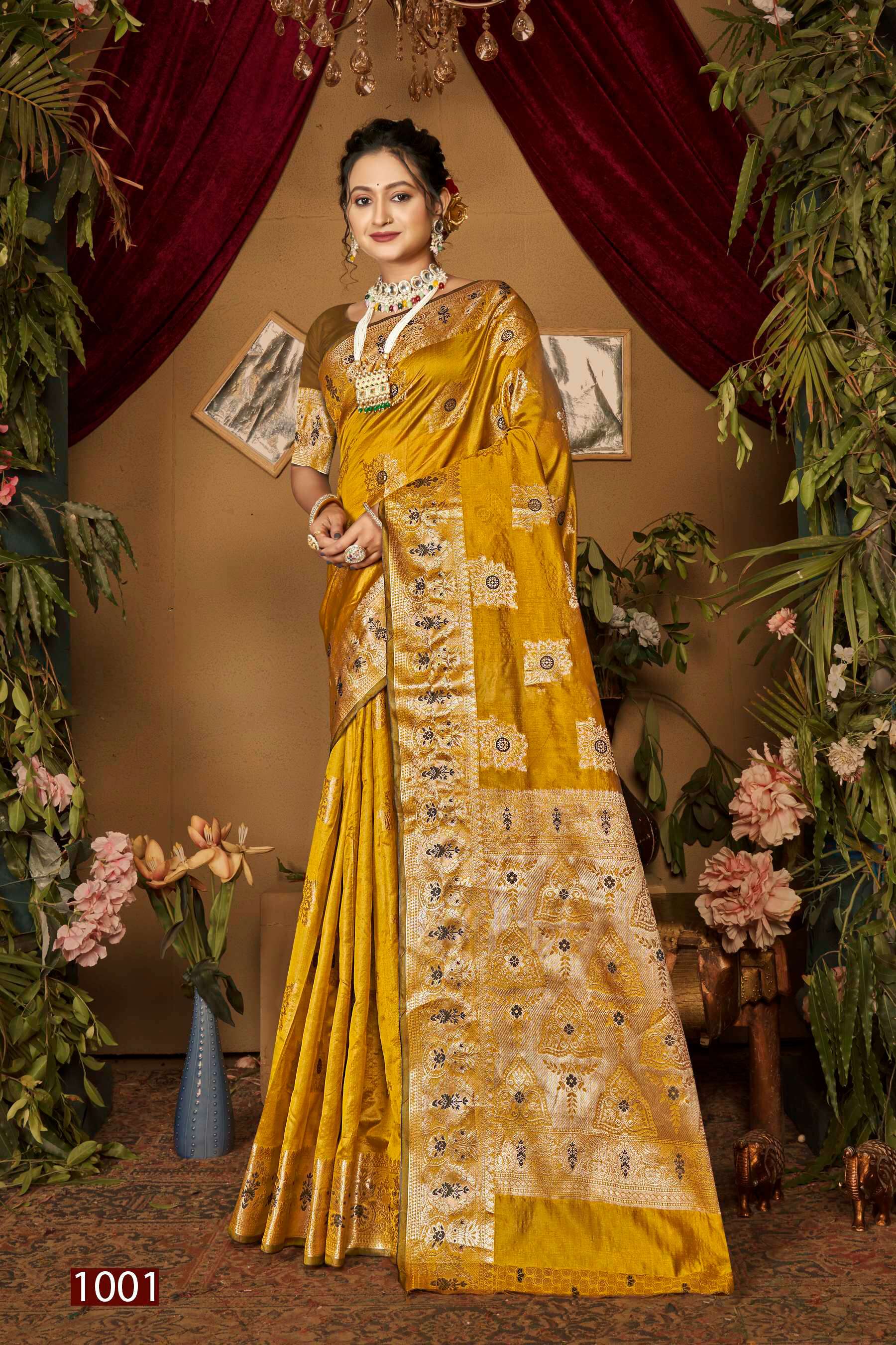 Saroj  Haar Shringar Vol - 1Organza silk birght matching Saree Wholesale catalog    