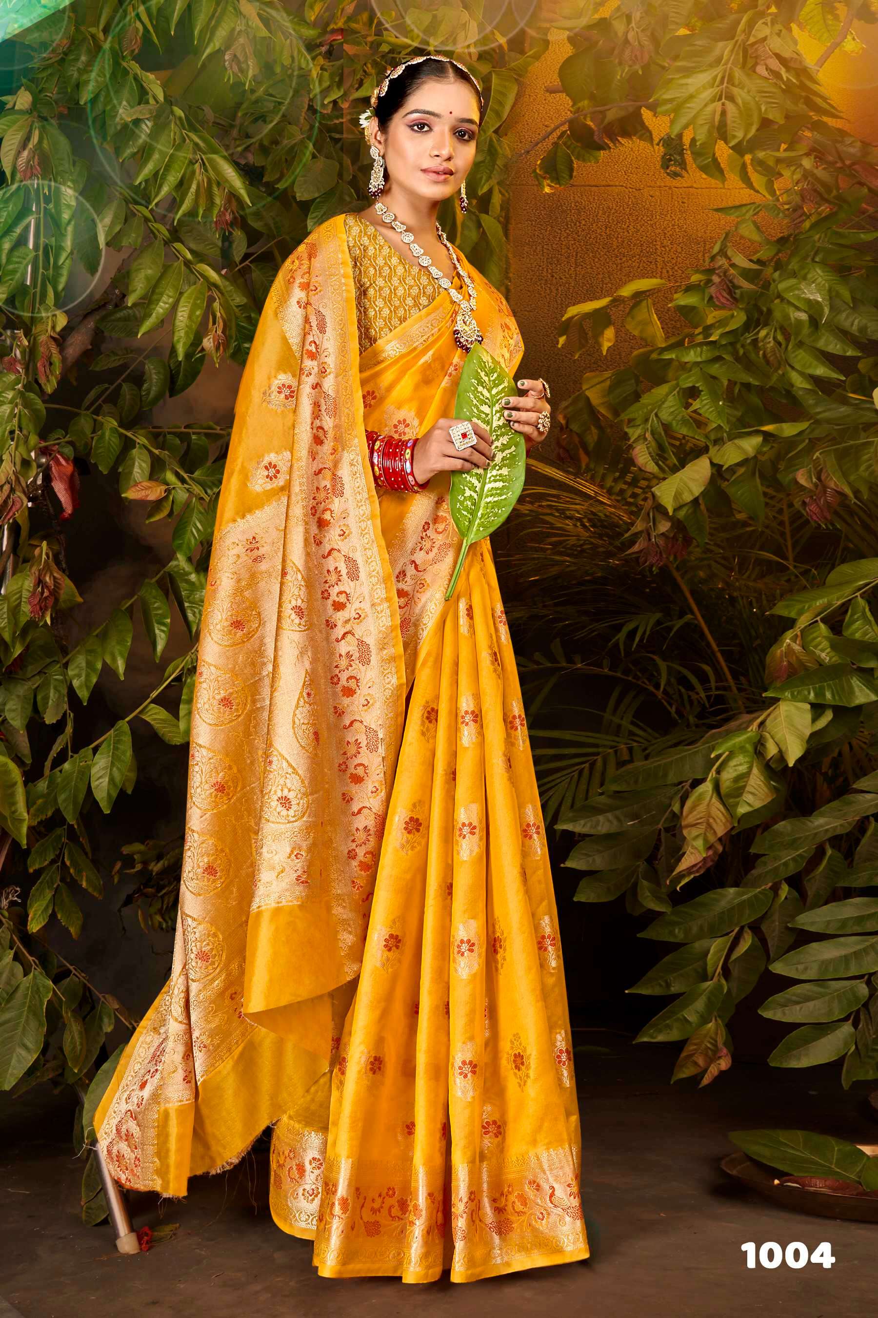 Saroj Haar Shringar vol.3 Premium cxc bright organza silk in bright matching Saree Wholesale catalog    