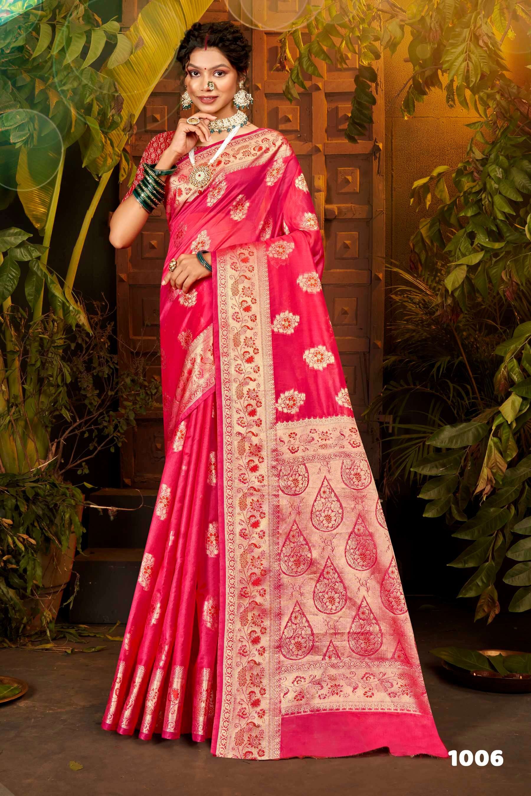 Saroj Haar Shringar vol.3 Premium cxc bright organza silk in bright matching Saree Wholesale catalog    
