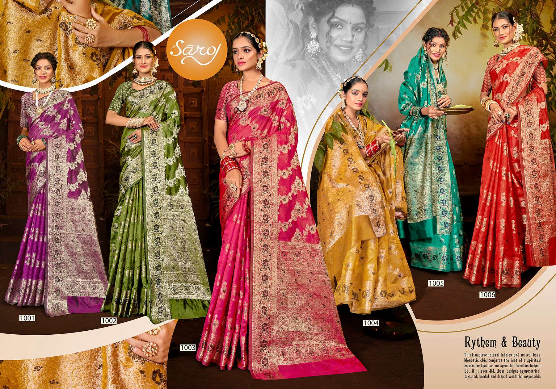 Saroj Haar Shringar vol.6 Premium cxc bright organza silk in bright matching  Saree Wholesale catalog    