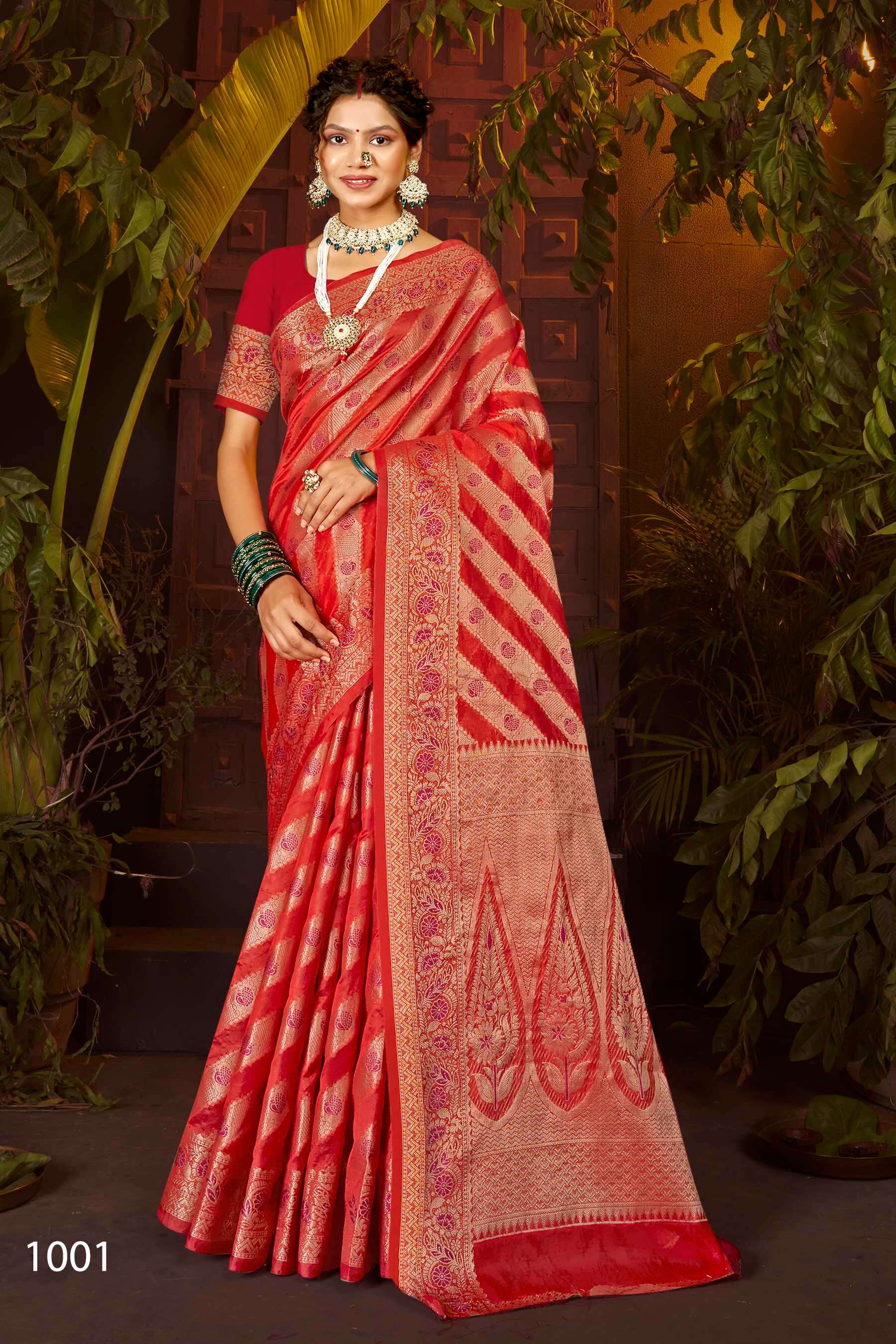 Saroj Haar Shringar vol.7 Premium cxc bright organza silk in bright matching Saree Wholesale catalog    