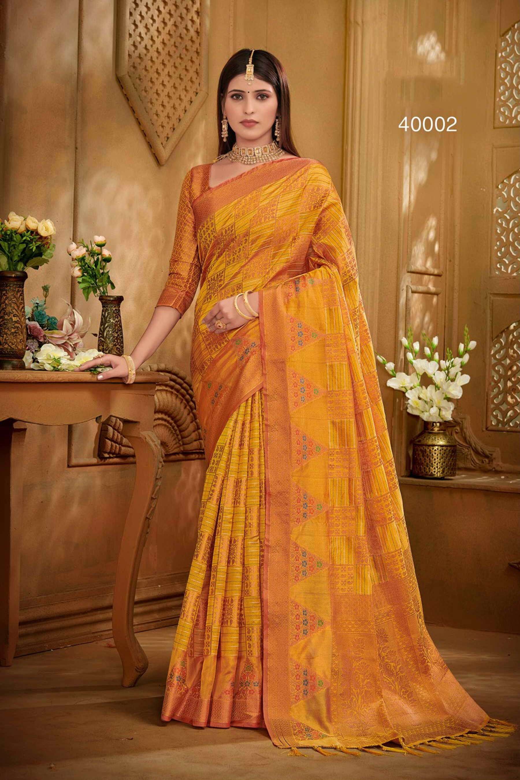 Saroj Indian art vol.2 Soft organza with heavy rich pallu  Saree Wholesale catalog    