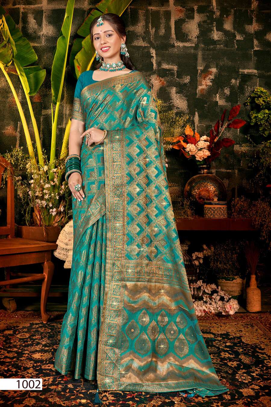 Saroj  Kum Kum Vol - 1 Dola silk saree with heay swaroski work  Saree Wholesale catalog    