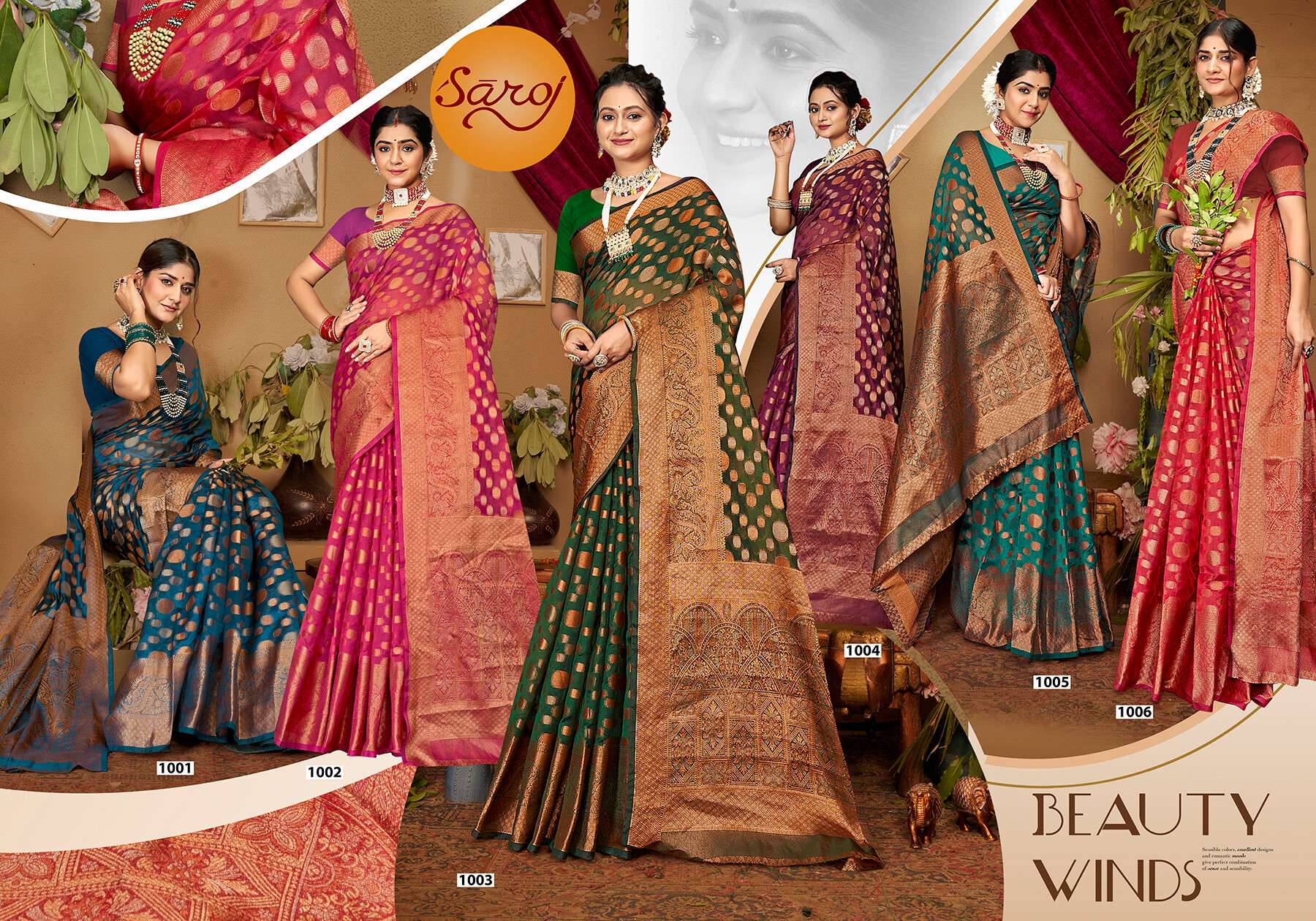 Saroj Radha Mohan Vol.6 Soft organza rich pallu saree Wholesale catalog  