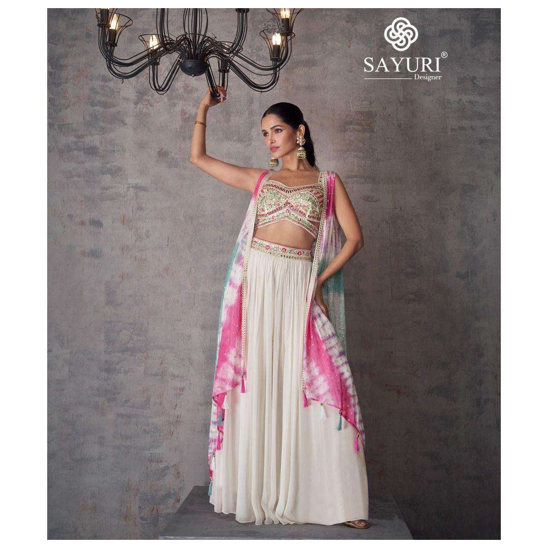 Sayuri Kashvi Real Georgette Indo Western Wear Wholesale catalog