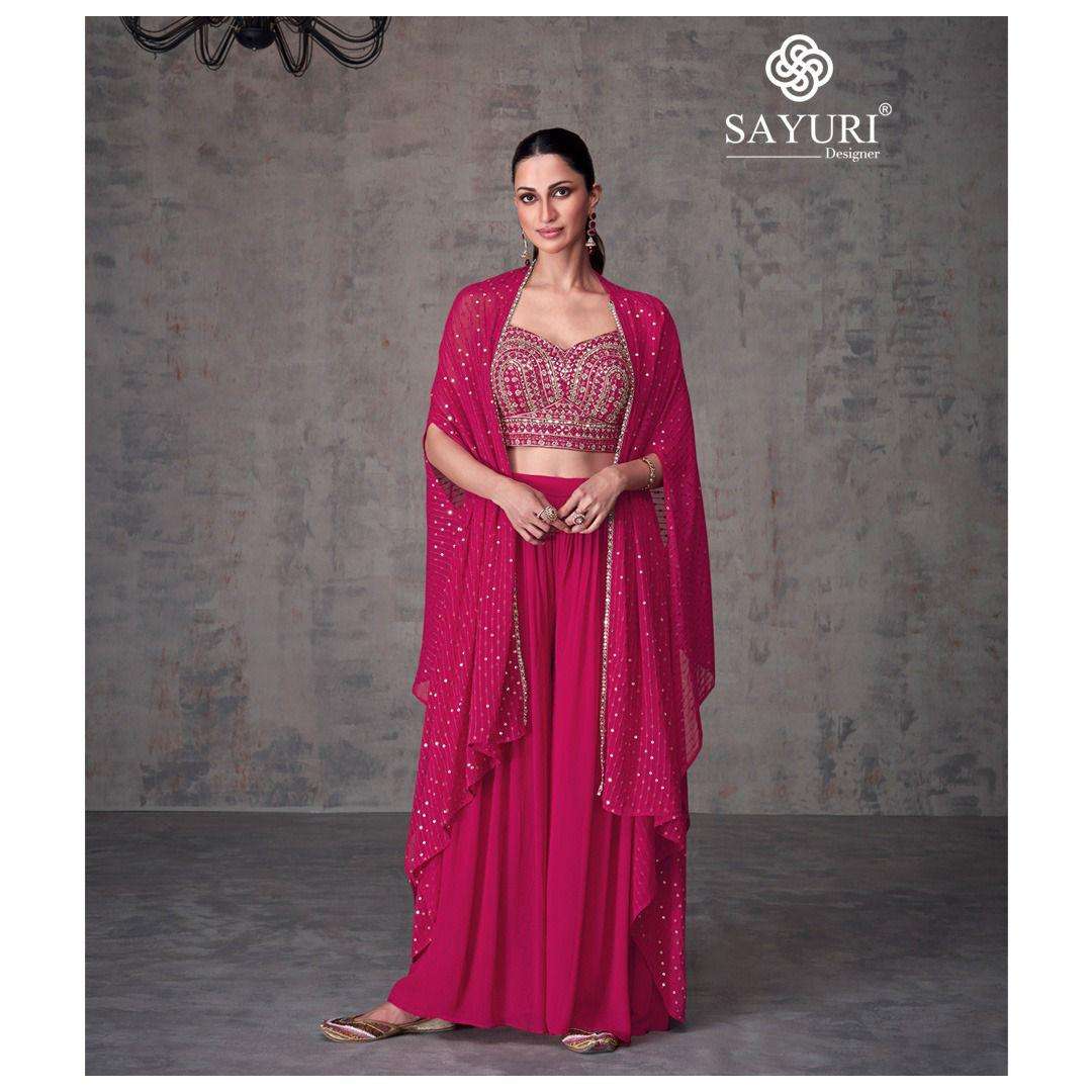 Sayuri Kashvi Real Georgette Indo Western Wear Wholesale catalog