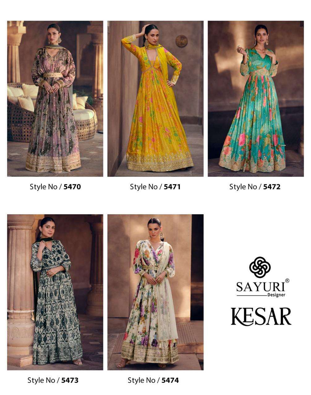 Sayuri Kesar Georgette Designer Salwar Kameez Wholesale catalog
