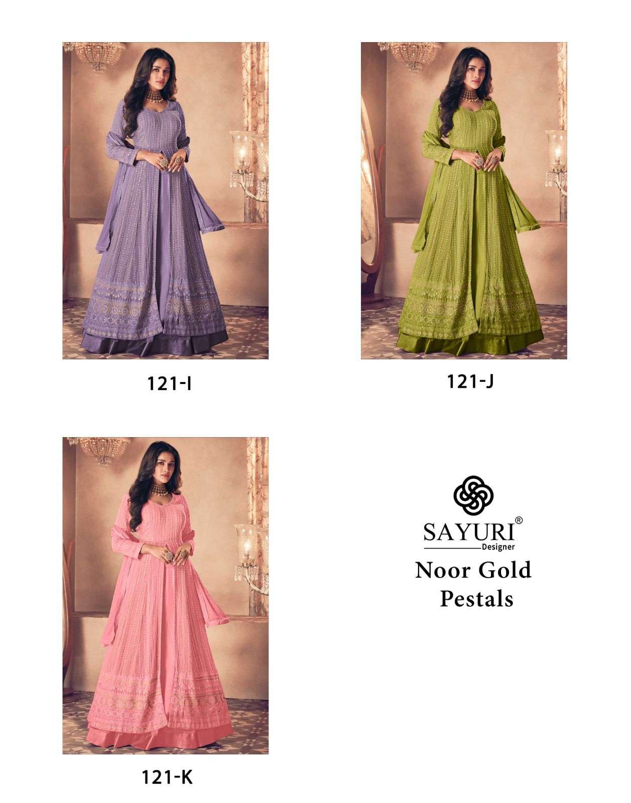 Sayuri Noor Gold Pestals Georgette Designer Salwar Suit Wholesale catalog