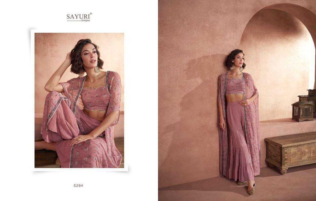 Sayuri Utsav Real Georgette Indo Western Wear Wholesale catalog