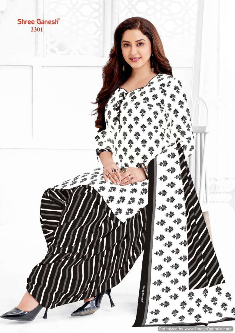 Shree Ganesh White And Black Vol-3 – Dress Material - Wholesale Catalog