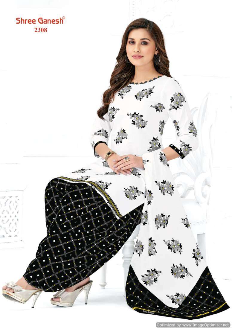 Shree Ganesh White And Black Vol-3 – Dress Material - Wholesale Catalog