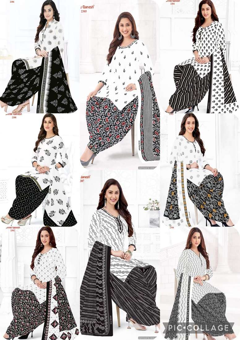 Shree Ganesh White And Black Vol-3 – Dress Material - Wholesale Catalog