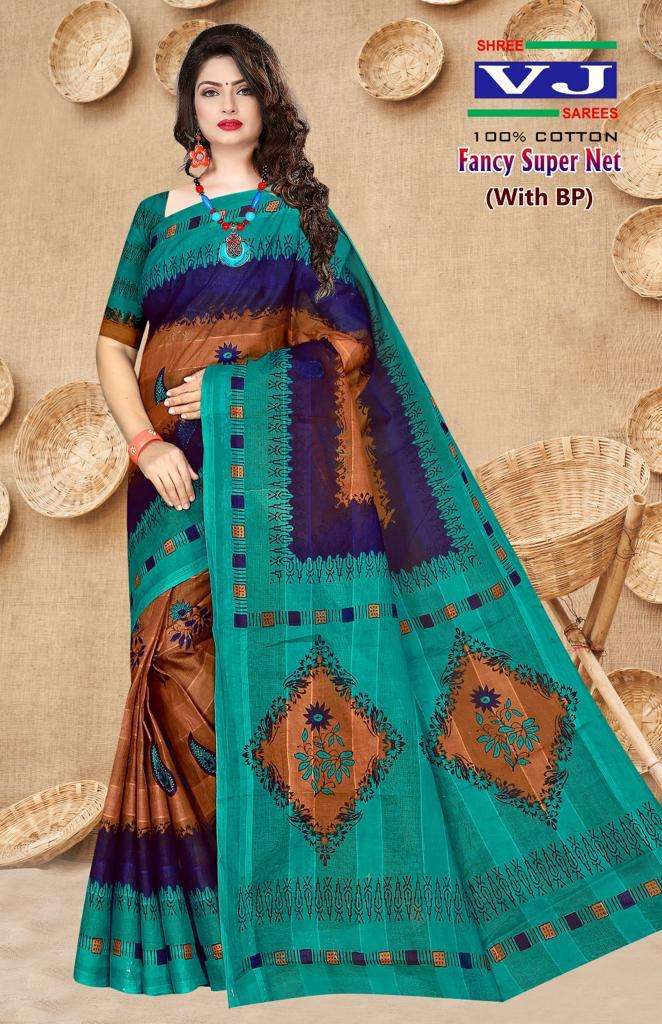 Shree VJ Fancy Super Net – Cotton Sarees - Wholesale Catalog