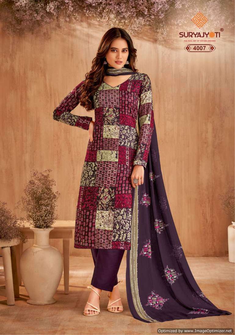 Suryajyoti Naishaa Vol-40 – Dress Material - Wholesale Catalog