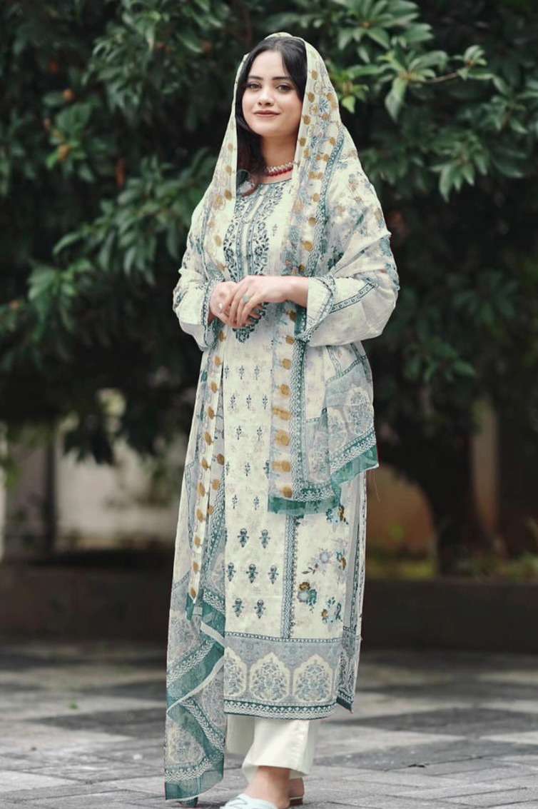 Taj 506 And 507 Chiffon Dupatta Pakistani Suits Wholesale catalog