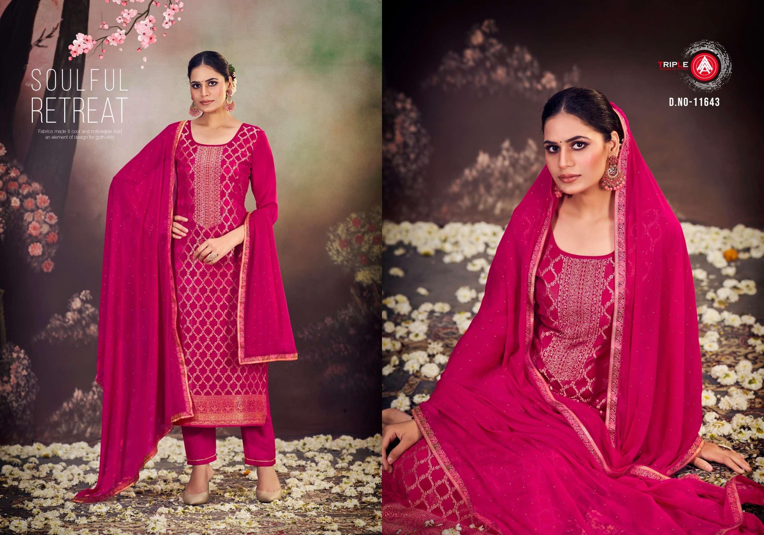 Triplee Aaa Loyal Edition Vol 3 Muslin Designer Salwar Kameez Wholesale catalog