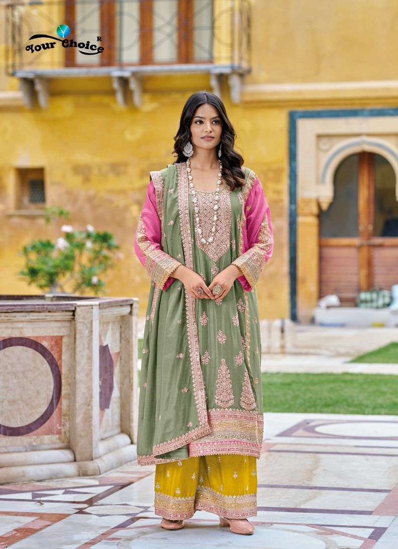 Your Choice Galaxy 3 Chinon Designer Salwar Suits Wholesale catalog
