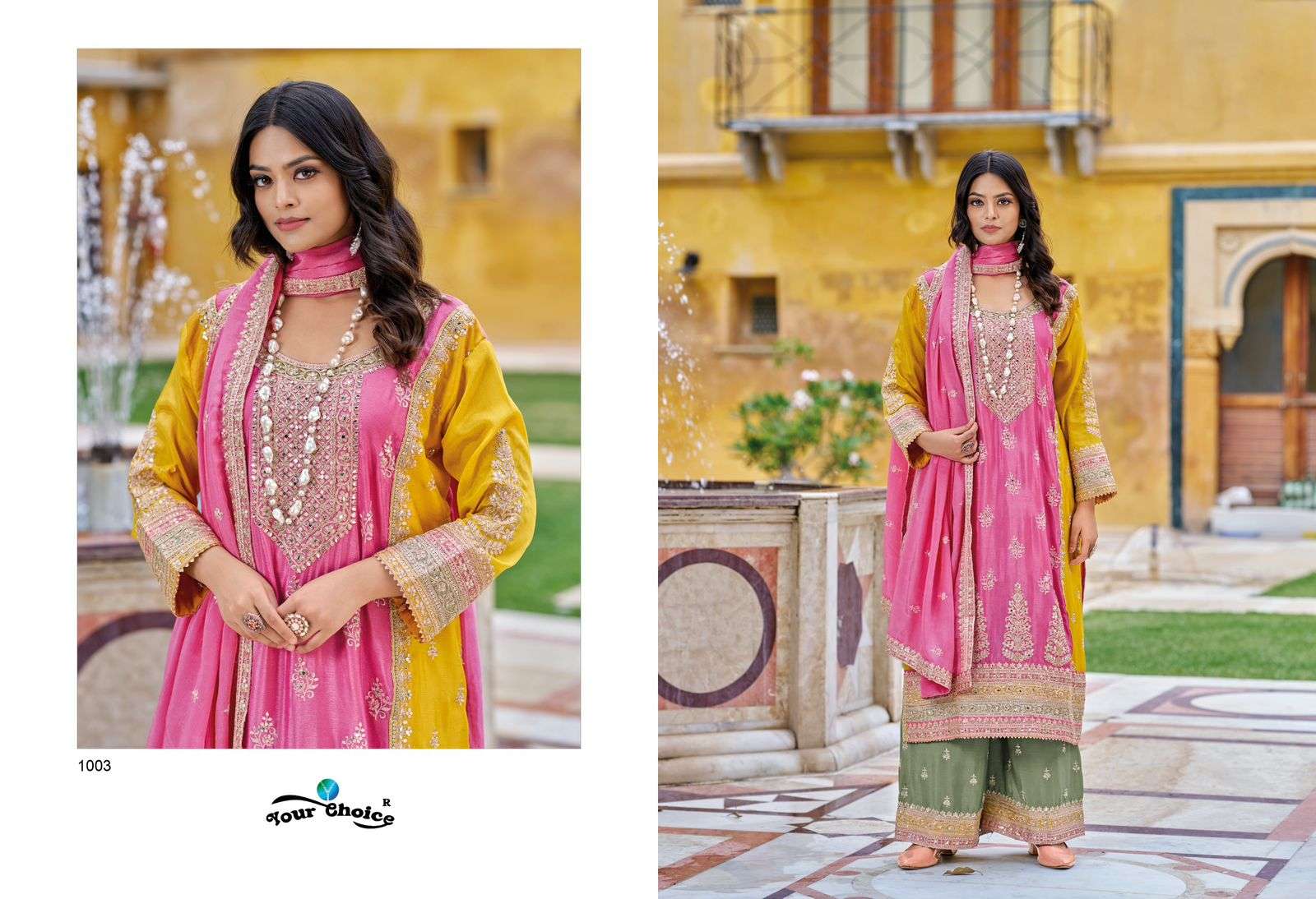 Your Choice Galaxy 3 Chinon Designer Salwar Suits Wholesale catalog