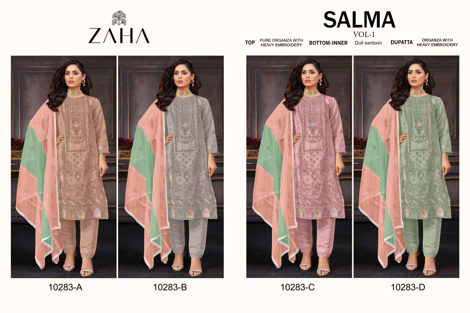 Zaha Salma Vol 1 Embroidered Salwar Kameez Wholesale catalog