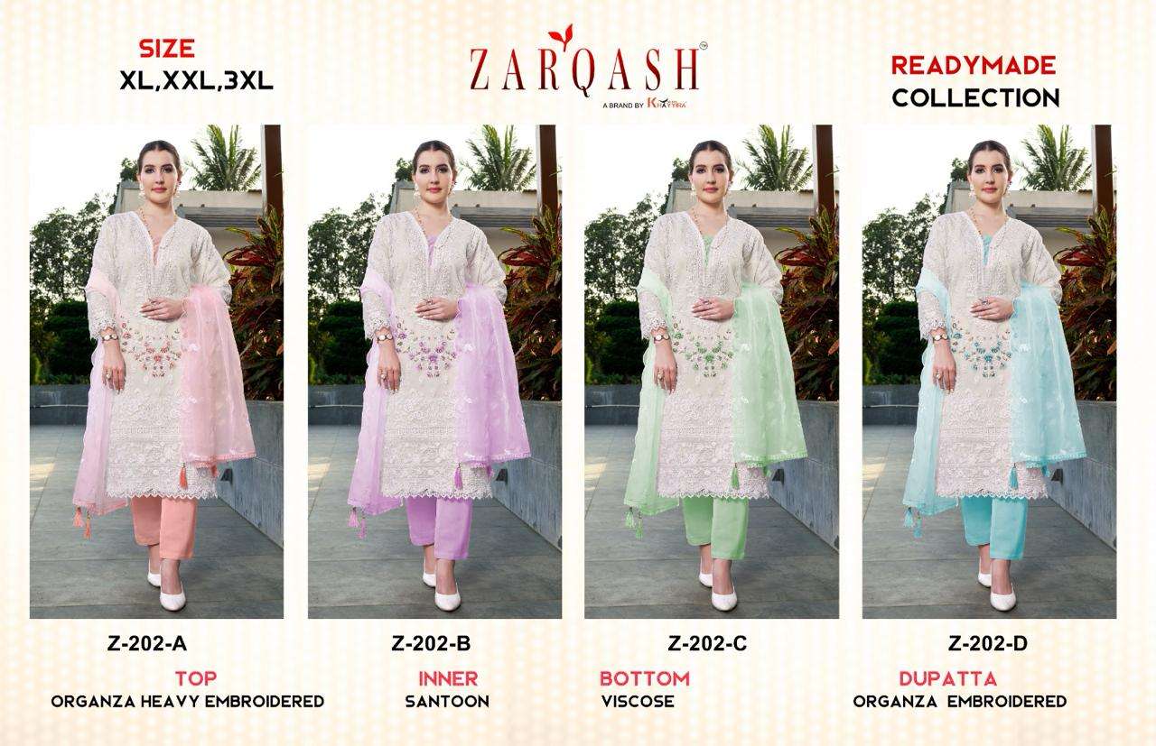 Zarqash Z 202 A To D Pakistani Suits Wholesale catalog