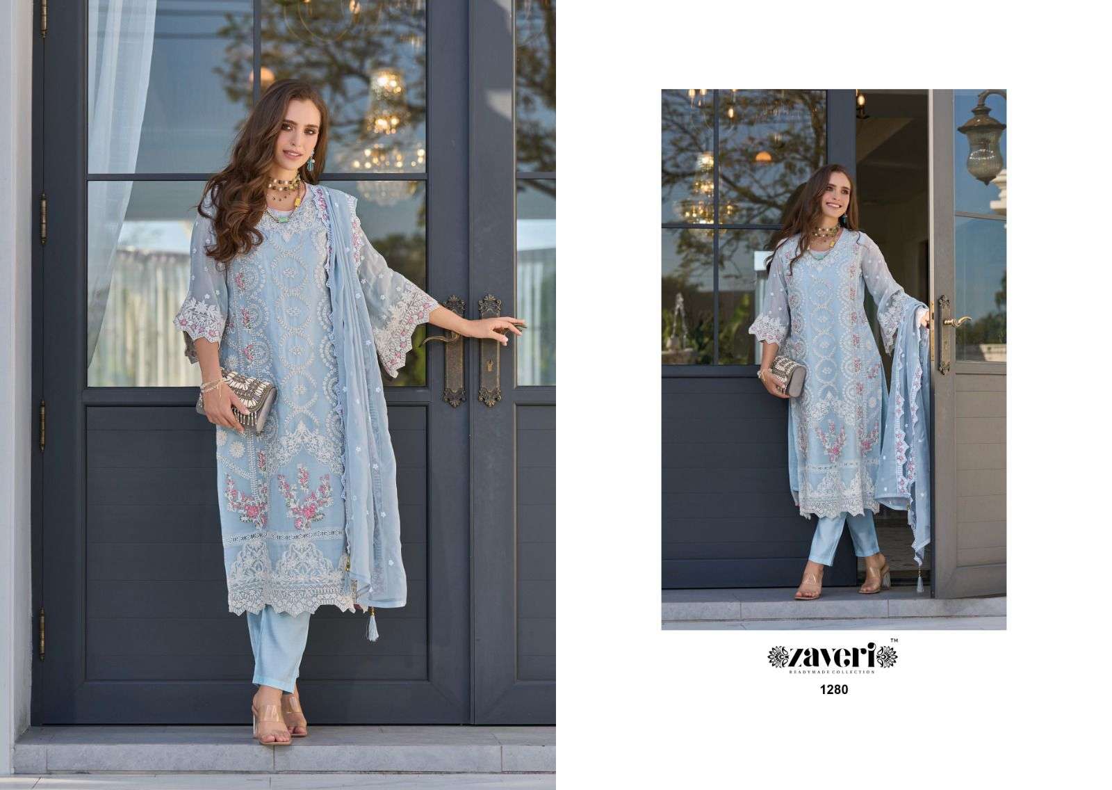 Zaveri Femina Vol 2 Organza Designer Dress Materials Wholesale catalog