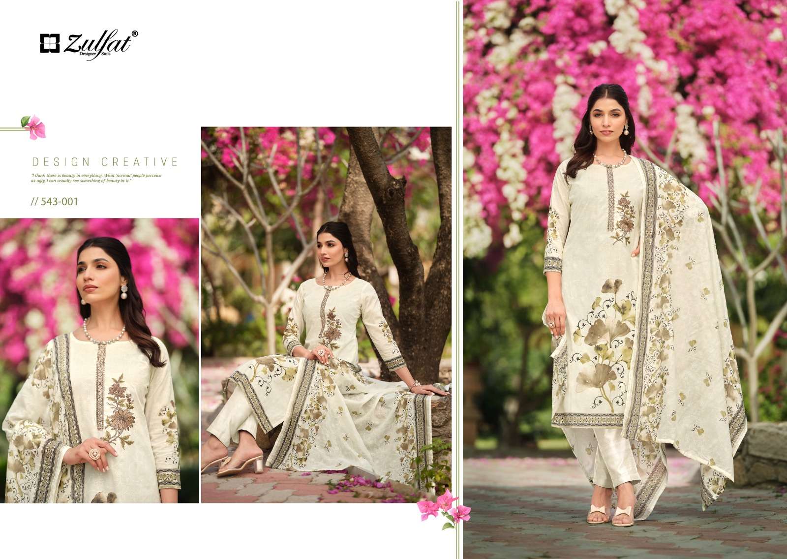 Zulfat Florence 543 Cotton Printed Dress Material Wholesale catalog