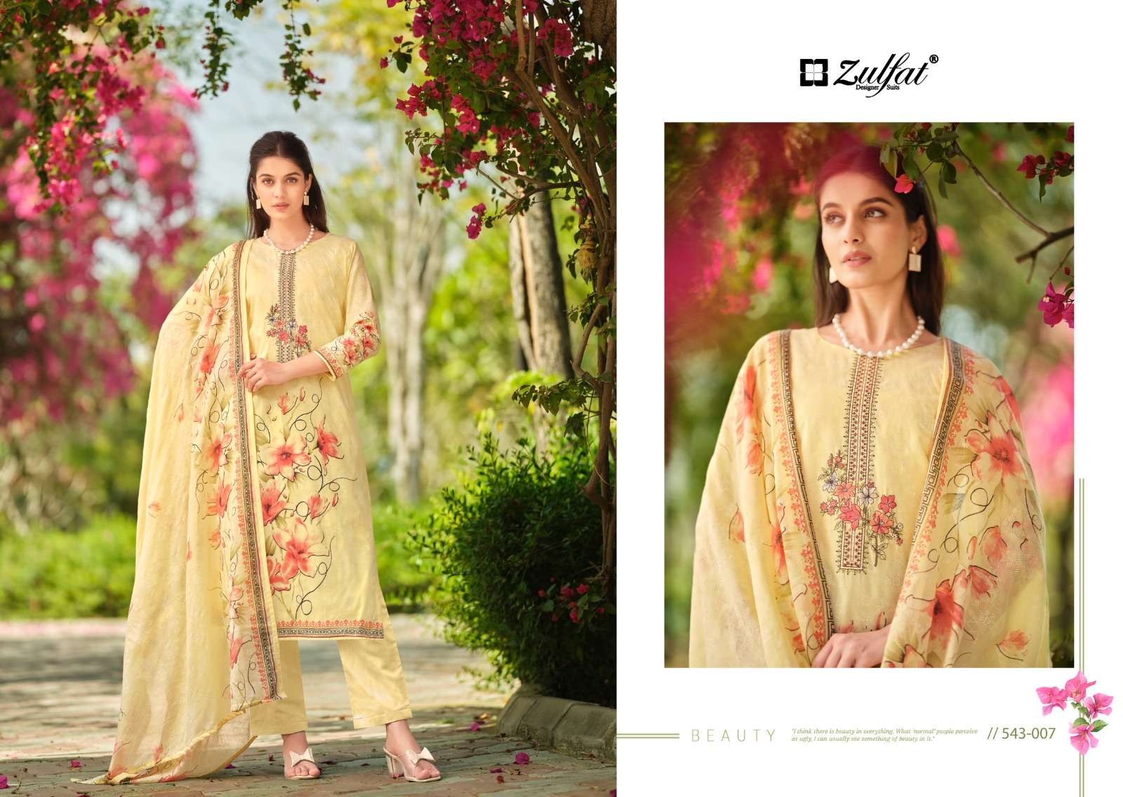 Zulfat Florence 543 Cotton Printed Dress Material Wholesale catalog