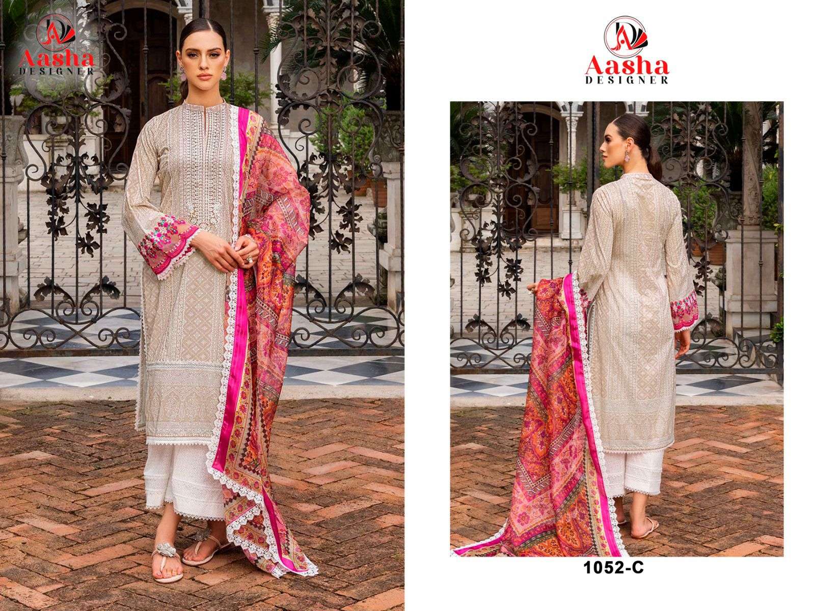 Aasha 1052 A To C Cotton Dupatta Salwar Kameez Wholesale catalog