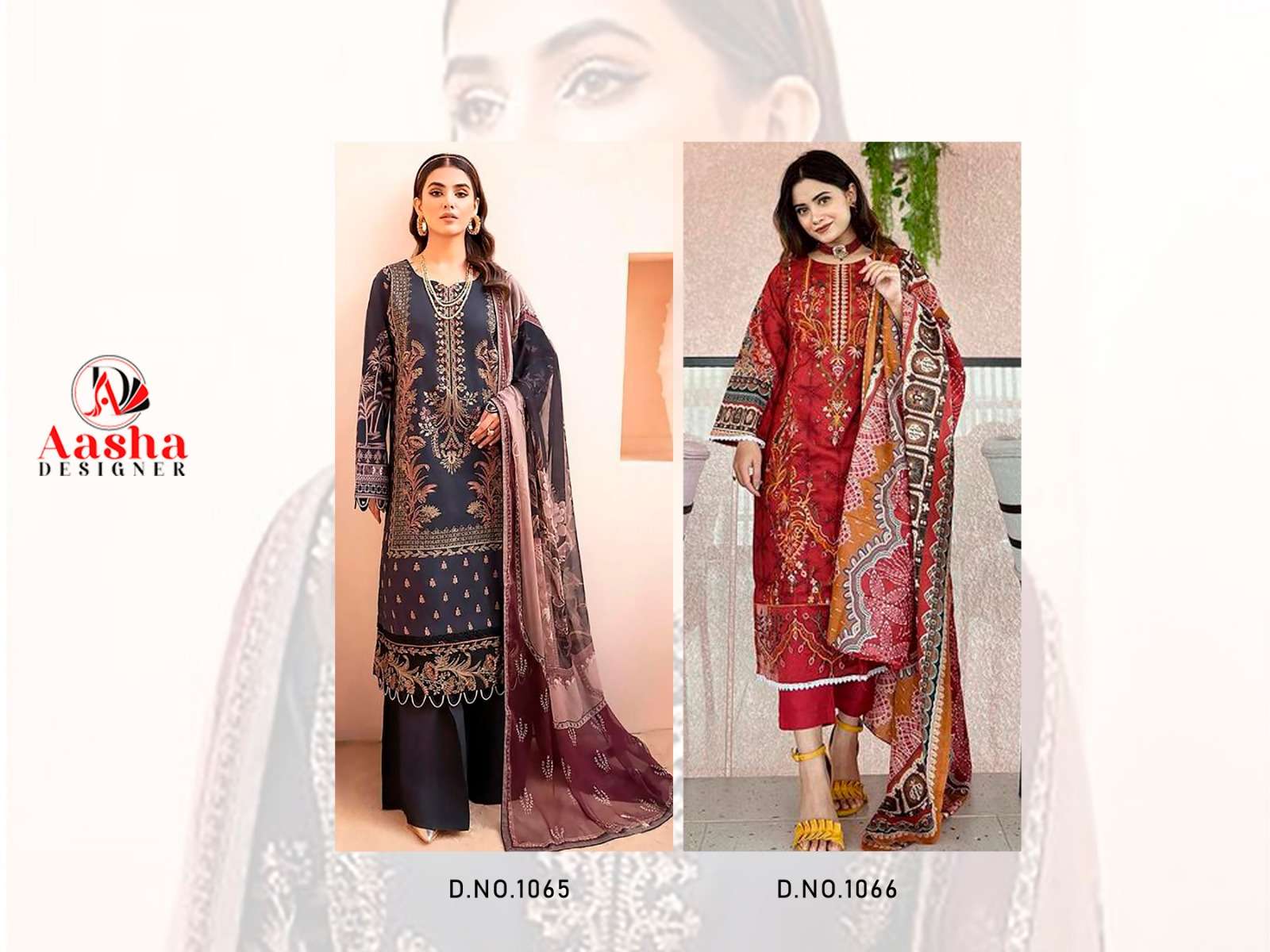 Aasha Chevron Summer Collection Chiffon Dupatta Pakistani Suit Wholesale catalog