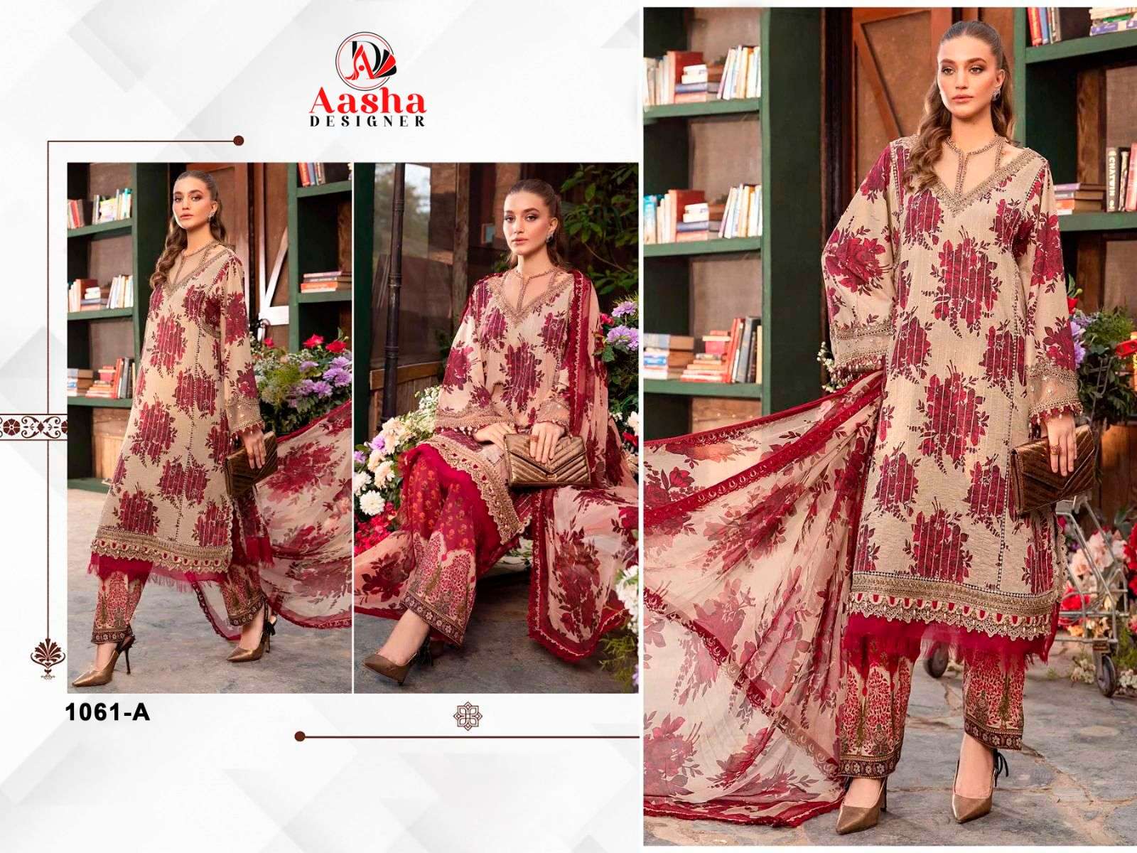 Aasha M Print Vol 11 Cotton Dupatta Pakistani Suit Wholesale catalog