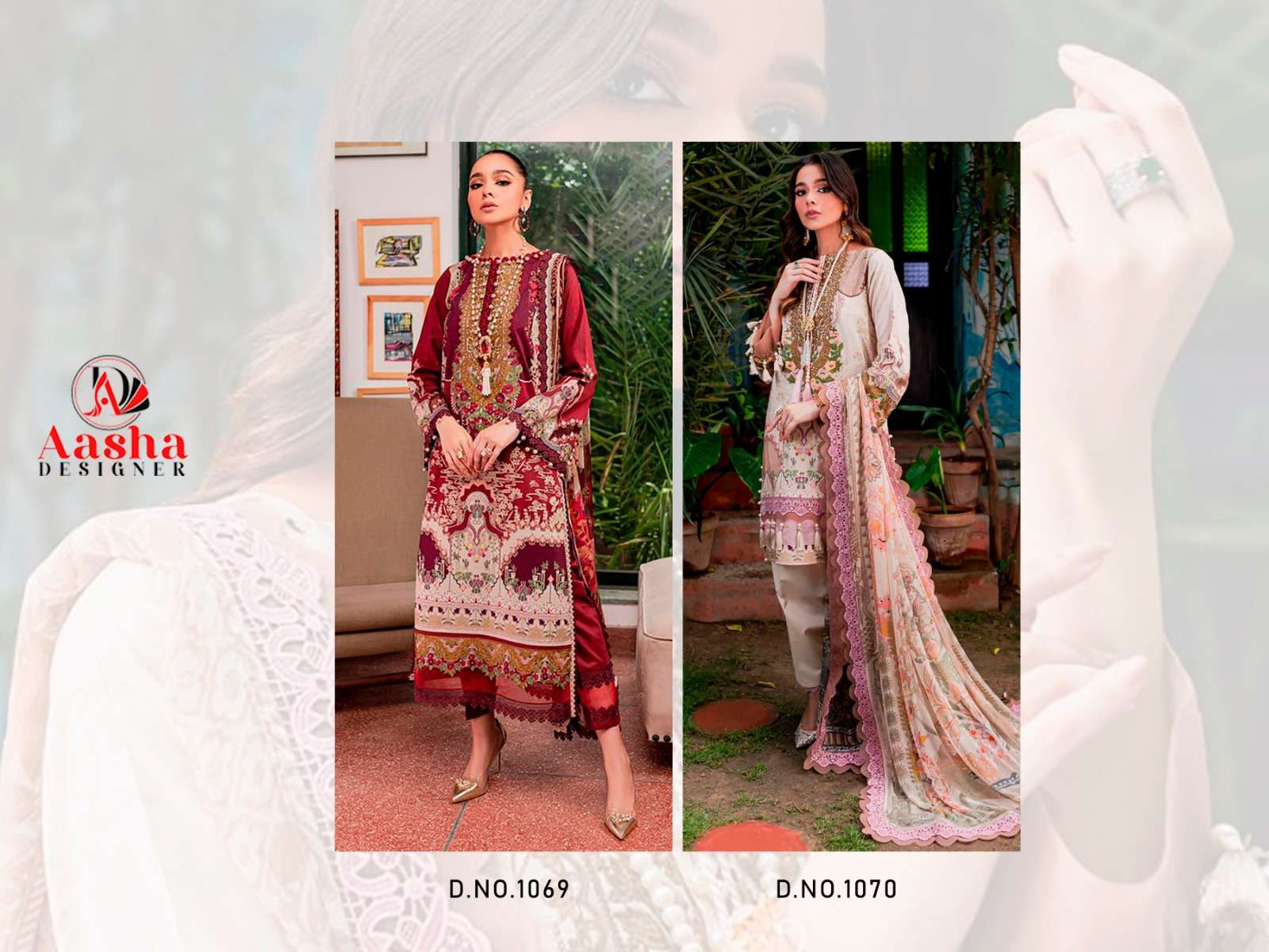 Aasha Needle Wonder Vol 8 Chiffon Dupatta Pakistani Suits Wholesale catalog