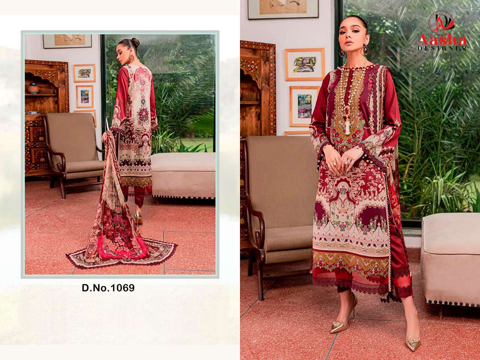 Aasha Needle Wonder Vol 8 Cotton Dupatta Pakistani Suits Wholesale catalog