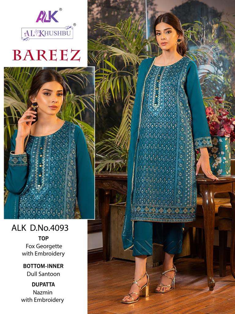 Alk Khushbu Bareez Vol 1 Georgette Pakistani Suit Wholesale catalog