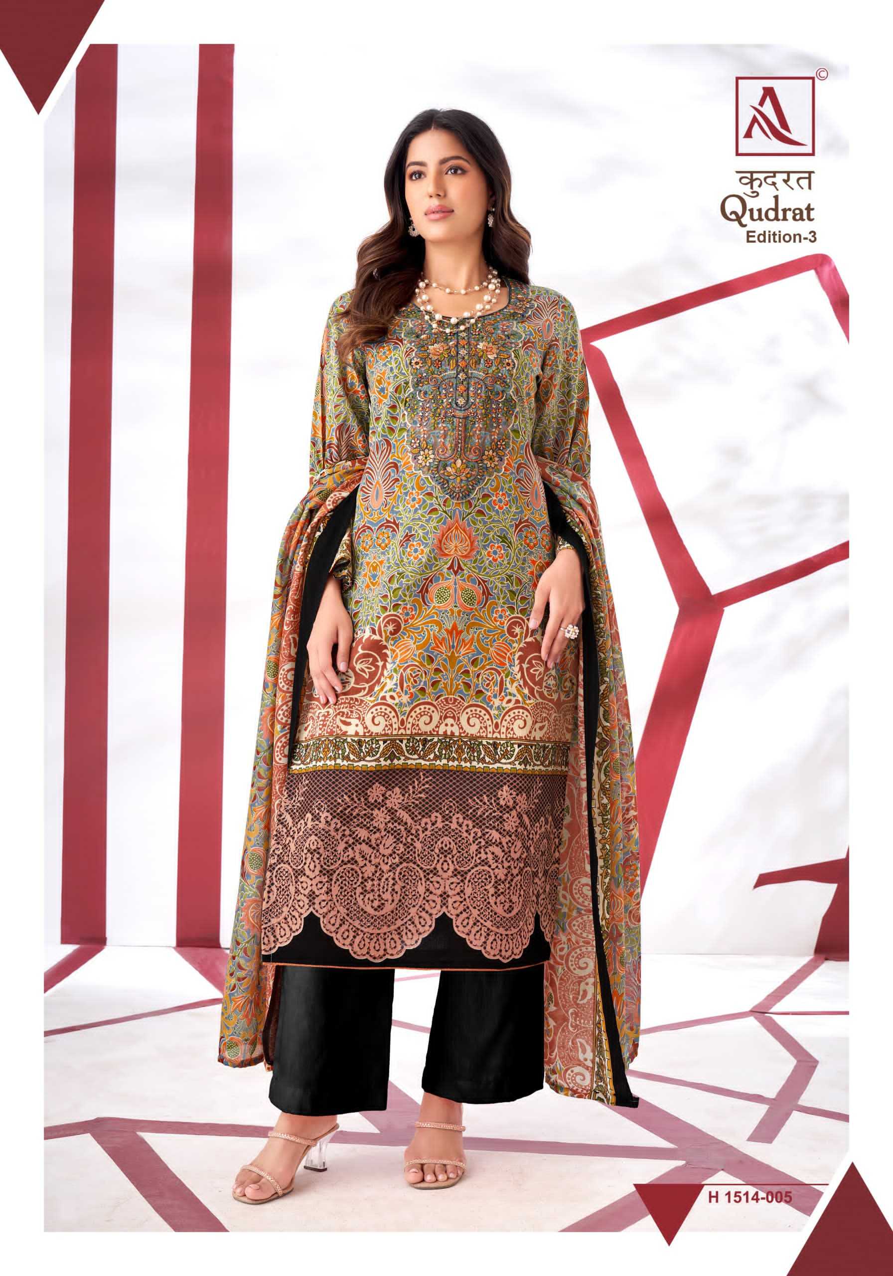 Alok Suit QUDRAT-3 Dress Materials Wholesale catalog