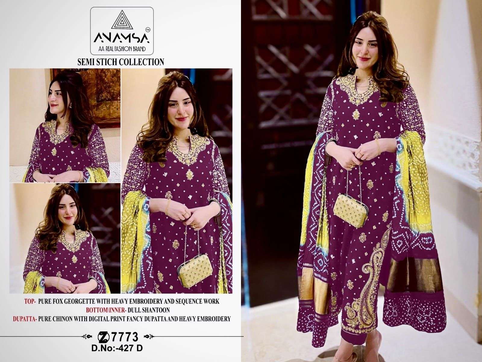 Anamsa 427 A To D Hit Colors Salwar Suit Wholesale catalog