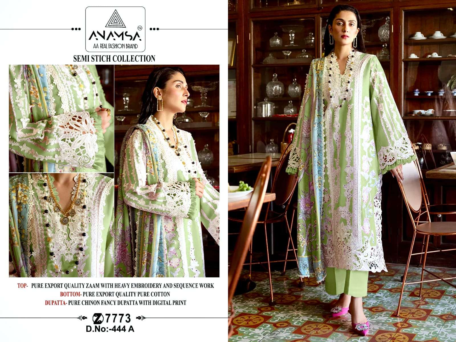 Anamsa 444 A To D Hit Colors Pakistani Suit Wholesale catalog