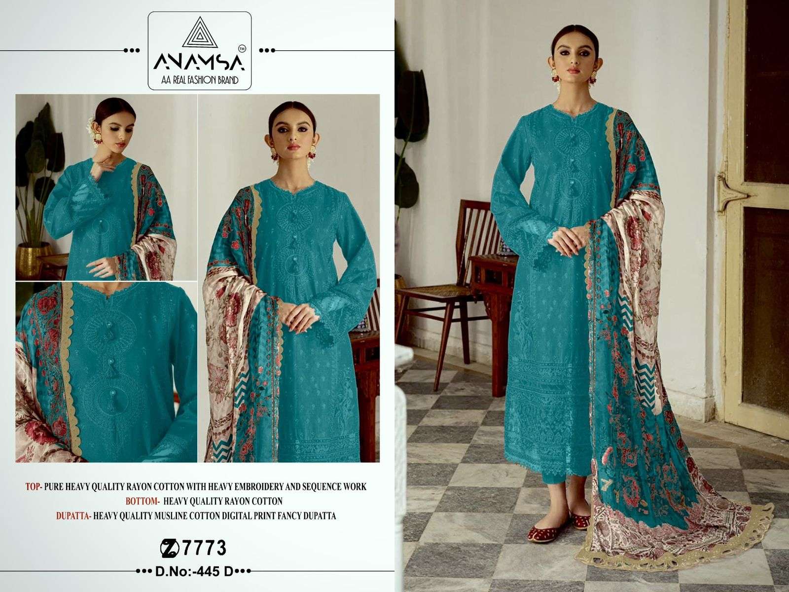 Anamsa 445 A To D Hit Colors Salwar Suit Wholesale catalog