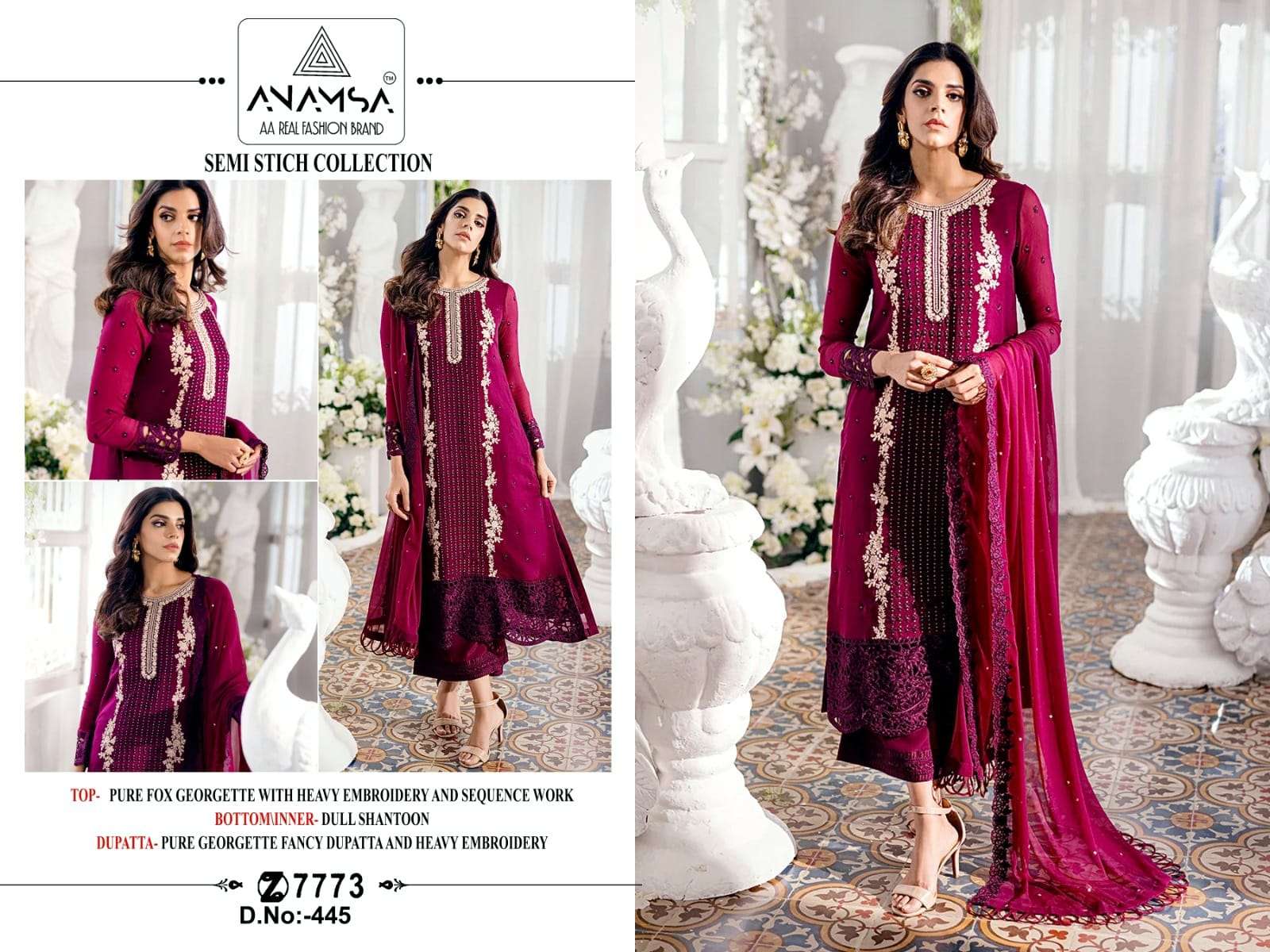 Anamsa 445 Georgette Salwar Kameez Wholesale catalog